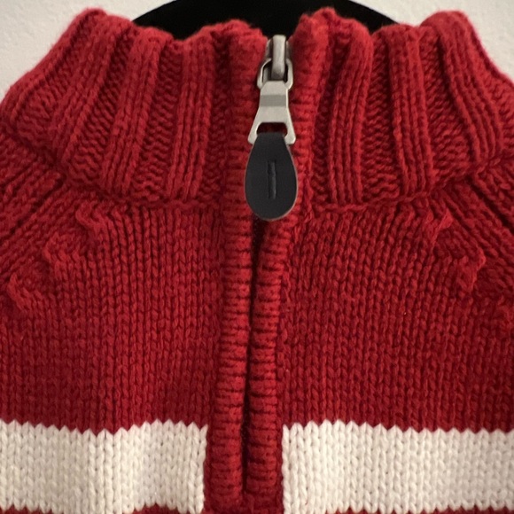 The Children’s Place Red and White Quarter Zip Sweater 6-9 MOS - Picture 5 of 5